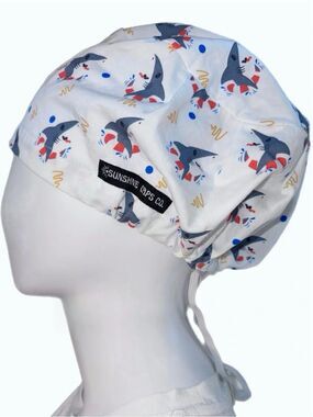 Shark Print Euro Scrub Hat
